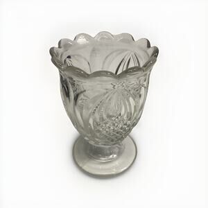 Antique Flint New England Pineapple Early American Pattern Glass Spoon Holder